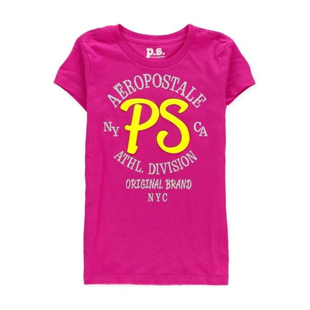 Aeropostale Niñas Athl. Camiseta gráfica Division, rosa, M (10)