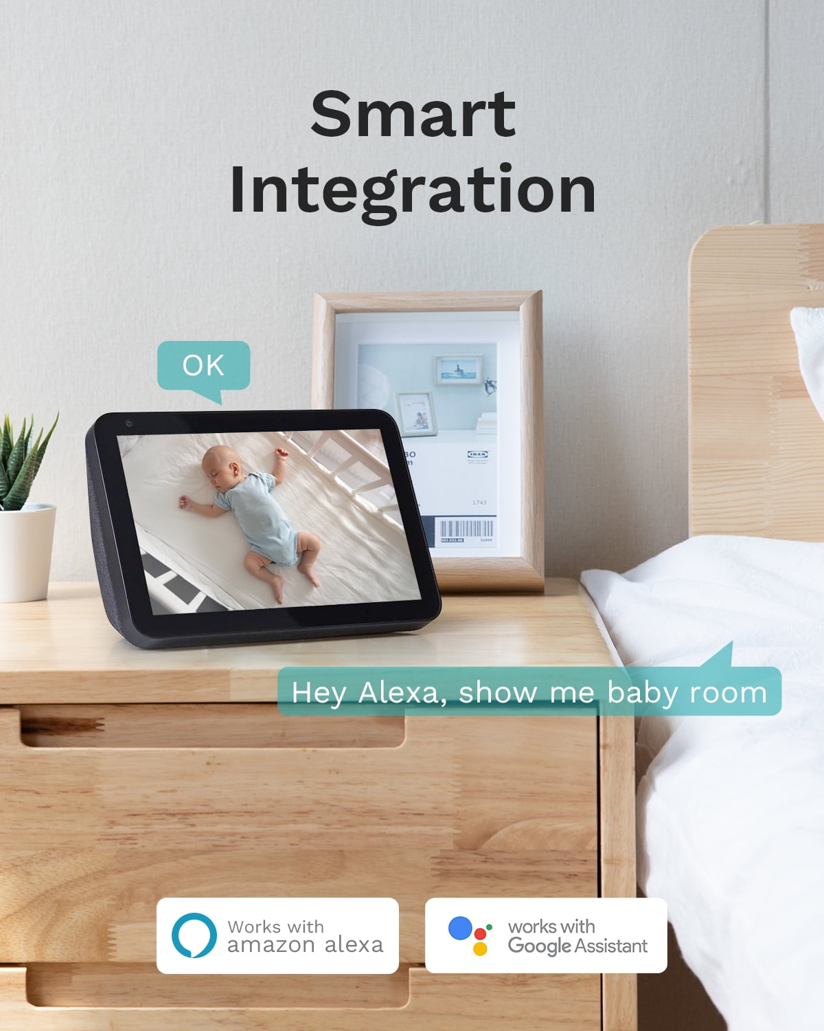WUUK 4MP Indoor Pan/Tilt Security Camera, Baby Monitor with Camera and Audio, Wi-Fi Pet Camera with Phone APP, Motion Detection & Tracking, Night Vision, 2-Way Audio, Compatible with Alexa & Google