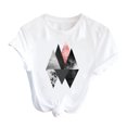 thumbnail image 4 of Puntoco Mujer Casual Sexy Moda Verano Cuello Redondo Camiseta Impreso Manga Corta Tops Blusa Puntoco Puntoco-8486, 4 of 6