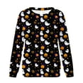 thumbnail image 5 of jobturf Halloween Shirts for Women Novelty Skull Graphic T Shirts Long Sleeve Pullover Tops Ghost Pumpkin Printed Loose Fit Casual Fall Clothes, 5 of 5