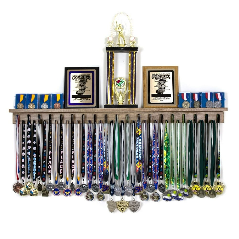 Medal Awards Rack Trophy Shelf and Award Display Rack (48" Color