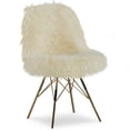 thumbnail image 2 of Linon Rowan Faux Fur Chair with Gold Metal Base, 2 of 5