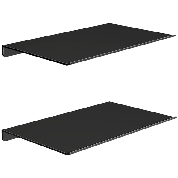 Wall Mounted Floating Shelves 8 Inch, 2 Pack Metal Shelf for Bathroom Bedroom, Minimalist Tiny Storage for Plants Books Room Decor, Black