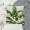 thumbnail image 2 of Creowell  Tropical Leaves Throw Pillow Covers Green Palm Leaf Decorative Pillow Cases Outdoor Cushion Covers for Sofa Couch Garden Home Decor 20x20in, 2 of 5