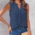 thumbnail image 2 of CKpwisy Womens Loose Fit Tank Tops Swiss Dot Sleeveless Shirts Casual V Neck Solid Color Blouses Summer Going Out Fashion Babydoll Tunic Top for Jeans, 2 of 3