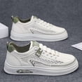 thumbnail image 5 of Men'S & Women'S Retro Sneakers - Thick Platform Sole for Height & Cushioning, Gym, Everyday Shoes - White with Navy Accents - Lightweight  Breathable Mesh Upper, Lace-Up Closure - All-Season Casual, 5 of 8