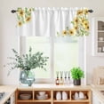 thumbnail image 5 of 3 Piece Kitchen Curtains and Valances Set Yellow Daisy Flowers Cafe Curtains 36 Inch Length Spring Summer Pastoral Garden Floral Valance & Tier Curtain for Living Room Bedroom 54"x18"+27"x36"*2, 5 of 6