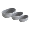 thumbnail image 2 of Small Woven Baskets Empty Tiny Storage Baskets Mini Cotton Rope Baskets Oval Decorative Hampers 3PC/ Desktop Storage Baskets (3 Pieces, Small + Medium + Large) In Gray, 2 of 7