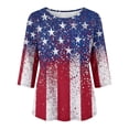 thumbnail image 3 of Trendfront Womens 4th Of July Patriotic T Shirts Crewneck 3/4 Sleeve American Flag Stars Splatter Graphic 250th Anniversary Country Pride Tee Tops, 3 of 3