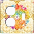 thumbnail image 4 of Metal Light Switch Plate Cover Rainbow Mandala Flower Tile Pattern Beige MDL092, 4 of 13