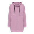 thumbnail image 4 of Breezora Womens Oversized Full Zip Hoodie Long Sleeve Loose Warm Sweatshirt Fall Winter Pullover With Pockets XXXXXL Size Pink, 4 of 9