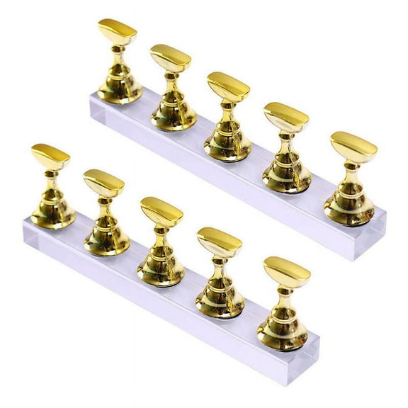 2X New Magnetic Acrylic Manicure Tools Nail Practice Hand Exercises Pedestal