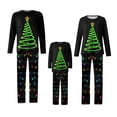 thumbnail image 6 of QATAINLAV Family Christmas Pajamas Matching Sets Cotton Long Sleeve Sleepwear Holiday Funny Graphic Print Loungewear 2 Piece Outfits Black, 6 of 10