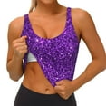 thumbnail image 3 of Fuzoiu Purple Glitter Print Women's Sports Vest,U-Back Sports Tank,Gym Vests,Athletic Sleeveless Shirts,Exercise Undershirts,Yoga, Gym, and Dance Wear-Large, 3 of 8