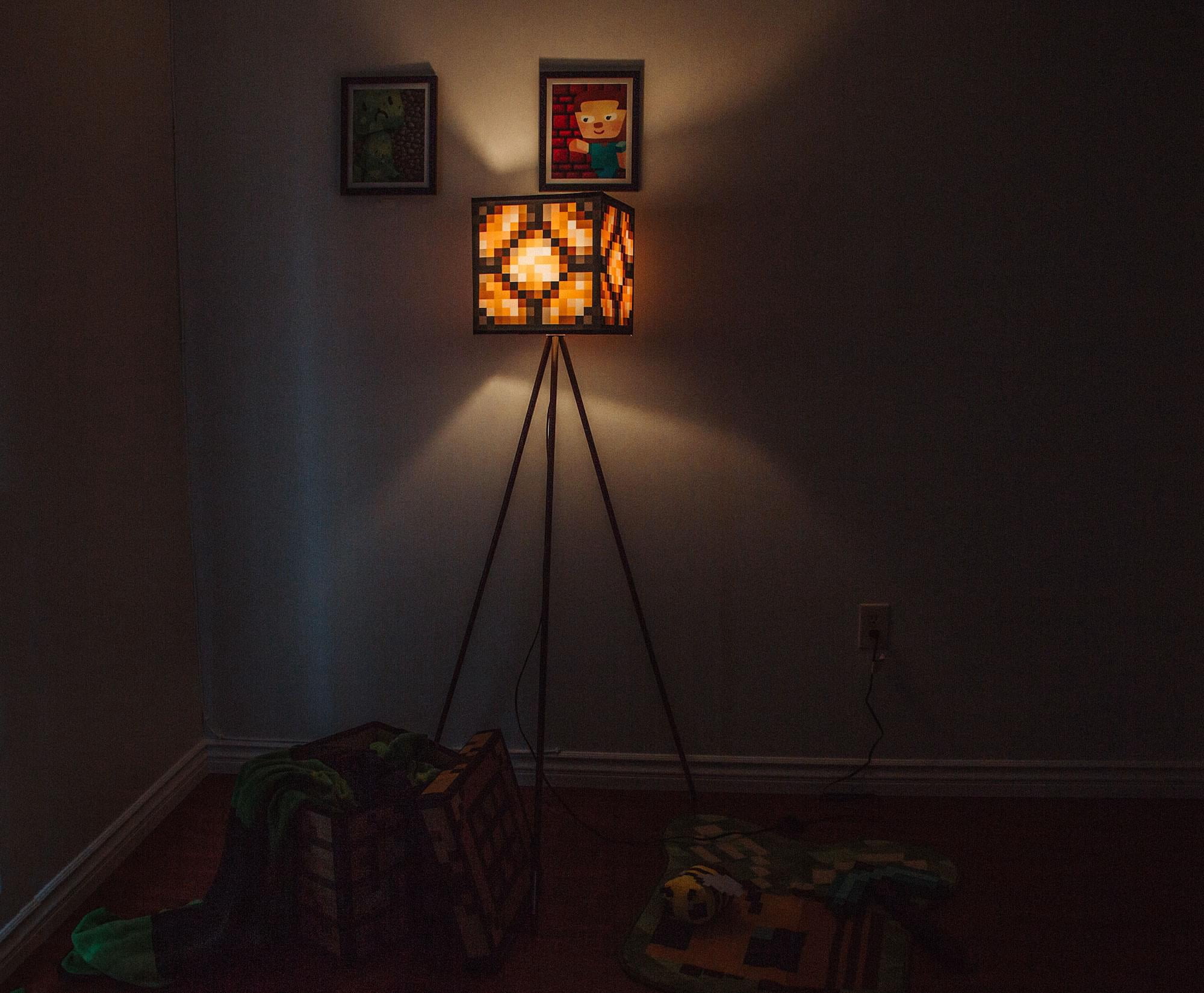 Minecraft Glowstone Tripod Floor Lamp | 62 Inches Tall