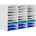 thumbnail image 1 of Wood Desktop Literature Organizer Adjustable File Sorter Mail Center Magazine Holder Paper Storage Cabinet Classroom Keepers Mailbox  Layers and Columns)  Antique, 1 of 6