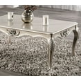 thumbnail image 5 of Traditional Style Coffee Table Curved Legs With Carved Design Solid Wood Structure Champagne Finish, 5 of 7