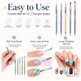 thumbnail image 5 of 5 Piece Nail Art Brush Set, Double Ended Dotting Pen and Liner Brush for DIY Manicure Designs, TIKA, 5 of 7