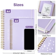 OMEYA 5 Subject Notebooks College Ruled, Spiral Notebook 8.5 x 11in with Dividers, 300 Pages 100GSM Thick Spiral Writing Journal for Women & Men, Large A4 Lined Journal for Work, Campus