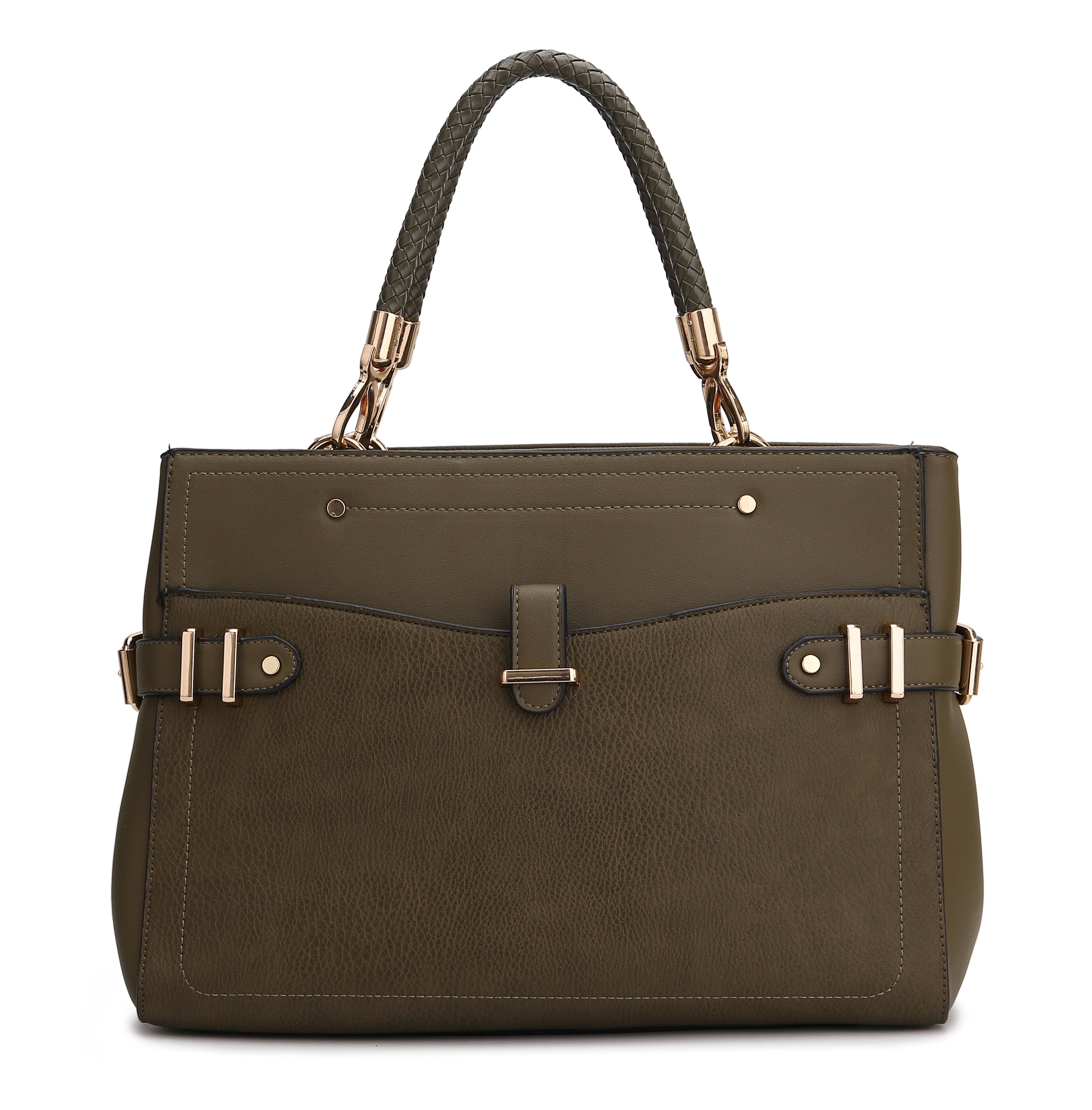 MKF Collection Tenna Vegan Leather Women's Satchel Bag, Stylish Top-Handle Purse Handbag by Mia K - Cognac