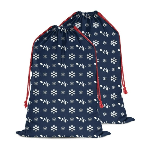 Christmas Sack – 28" X 20" Canvas Gift Bag with Drawstring, Full Print Polyester Santa Sack, Durable Reusable Xmas Gift Bag for Holiday, Party & Storage