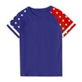 thumbnail image 6 of Ugoldhm Fourth of July Boys Short Sleeve T-Shirts Summer Fashion Tees Color Block Crew Neck Tops Kids Clothes Size 3-14, 6 of 6