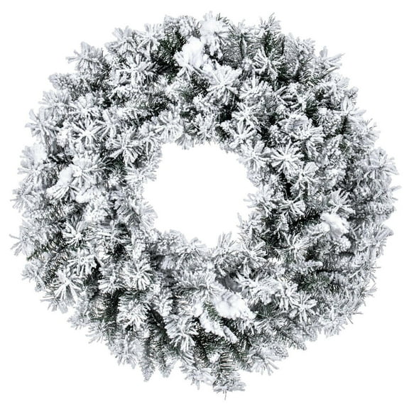30" Flocked Utica Fir Wreath 170Tips