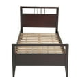thumbnail image 2 of Fang Modern King Size Bed, Sleigh Headboard, Metal Bars, Espresso Brown, 2 of 5
