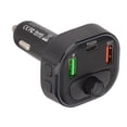 thumbnail image 3 of Cargador de coche multifunción estilo fibra de carbono, transmisor FM inalámbrico Bluetooth 5.1, carga rápida, llamadas manos libres con luz LED., 3 of 14