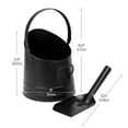 thumbnail image 3 of Mind Reader 2-Piece Metal Fireplace Bucket with Shovel Fireside Bucket with Ash Scoop and Handle, Black, 3 of 7