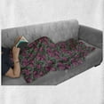 thumbnail image 5 of Floral Soft Flannel Fleece Throw Blanket, Birds Pointy Petals Hand Drawn Sketch Illustration, Cozy Plush for Indoor and Outdoor Use, 50" x 70", Pink Laurel Green, by Ambesonne, 5 of 5