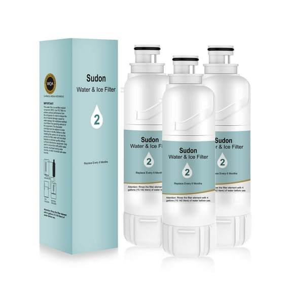 Sudon EDR2RXD1 Water Filter 2 Compatible with Whirlpool Refrigerator Everydrop 2 W10413645A W10413645 WHR2RXD1 Replacement for Kenmore 46-9082 46-9903 P6RFWB2 P9RFKB2L Ice Filters, 3-Pack
