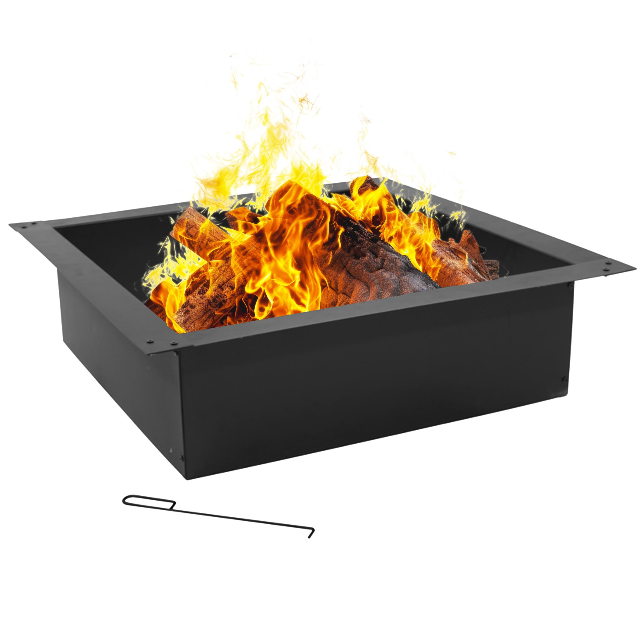 Sunnydaze 30" Square Steel Fire Pit Rim Insert