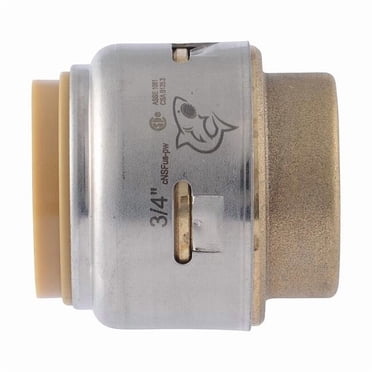 Sharkbite Cap, Brass, Push-to-Connect 7/8 in UR518