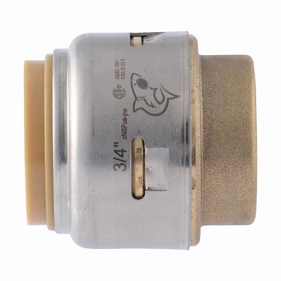 Sharkbite Cap, Brass, Push-to-Connect 7/8 in UR518