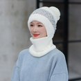 thumbnail image 4 of Gorro de punto con forro polar para mujer, gorro de invierno a prueba de viento, bufanda cálida, gorro de una pieza con orejeras, gorro de punto JFHHH pequeña, 4 of 4