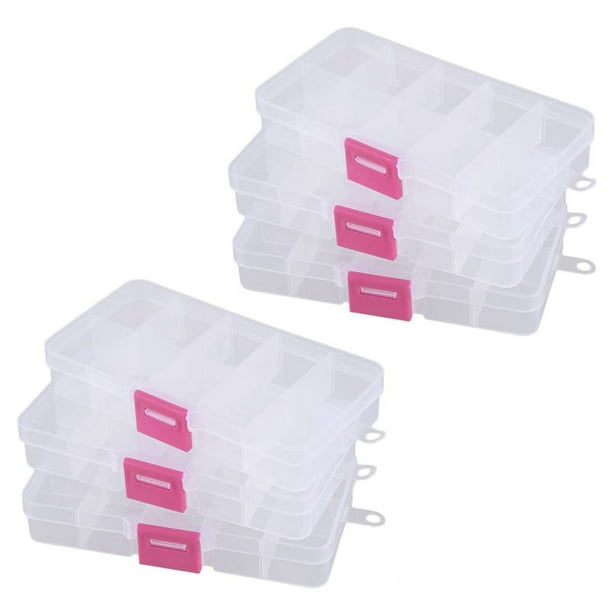 Caja de almacenamiento de plástico con 6 kits de piezas de componentes electrónicos de 10 rejillas
