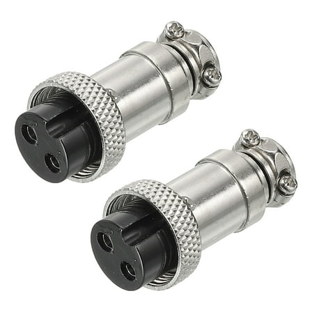 Uxcell Aviation Connector GX16 2 Pins 16mm Silver Female Wire Panel Docking Connector 2 Pack