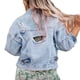 thumbnail image 5 of Pntutb Mujer Primavera y Otoño Solapa Lavada Moda Corta Agujero Suelto Manga Larga Bolsillo Chaqueta Vaquera top Selecciones Flash Pntutb Pntutb-4771, 5 of 9
