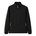 thumbnail image 6 of Men's Windproof Waterproof Jacket Stand Collar Casual Tops Lightweight Breathable Rain Jacket Hiking Fishing Running Work Outdoors Travel Essential | JASKFLY,Black L, 6 of 9