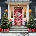 thumbnail image 6 of BAOPAI 70.86x35.43in Christmas Door Cover Decorations Santa Claus Front Door Cover Xmas Hanging Banners Background for Christmas Xmas Holiday Winter Home Indoor Outdoor Decorations(Red), 6 of 6
