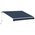 thumbnail image 3 of Outsunny 10' x 8' Blue Manually Retractable Patio Awning, UV Resistant, 3 of 10