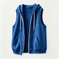 thumbnail image 7 of Sleeveless Hoodie Women Summer Fall Casual Zip Up Jacket Hooded Sweatshirt with Pockets Vest Outerwear, 7 of 7
