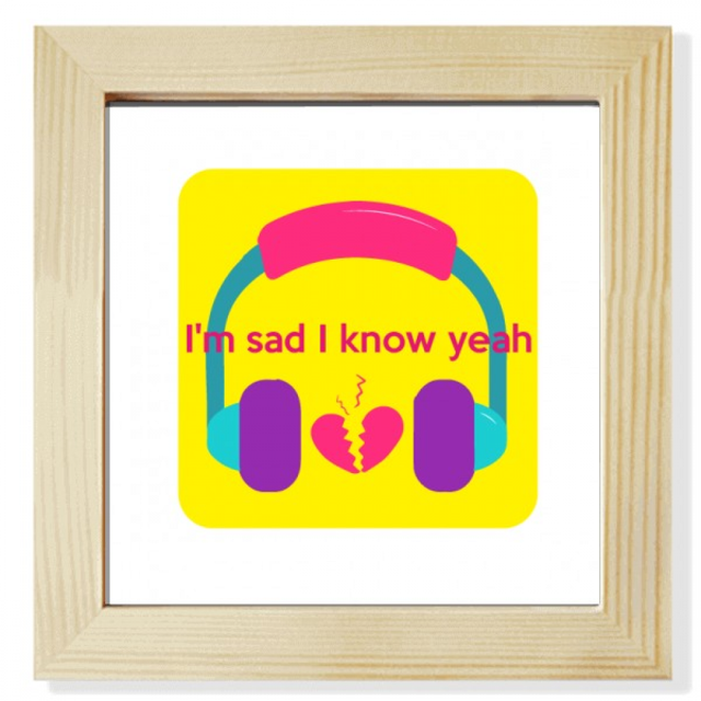 English Classic Emotional Lyrics Sad Square Picture Frame Wall Tabletop Display