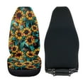 thumbnail image 4 of Uorisanigo Car Seat Cover Stylish Car Accessories Fluffy Fur Sunflower Print Seat Covers 2-Pack Soft Seats Cushions, Coral Velvet Cloth, Universal for SUV Trucks Sedan, 4 of 7