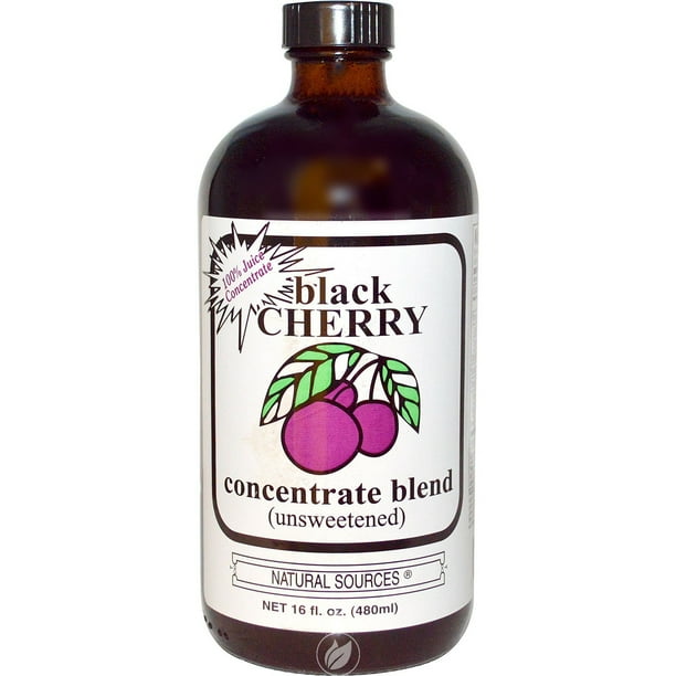 Natural Sources Black Cherry Concentrate 16 Ounce, Pack of 2