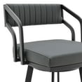 thumbnail image 2 of Capri 26" Swivel Modern Black Metal and Slate Gray Faux Leather Bar and Counter Stool, 2 of 7