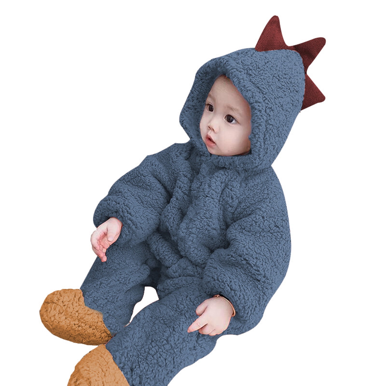 mikistory Baby Boys Girls Romper Infant Jumpsuit Unisex 3D Animal Cosplay Costume Outfit Winter Hoodie Snowsuit