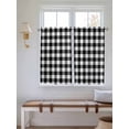 thumbnail image 6 of Tier Curtains 45 Inches Long, Black White Plaid Window Treatment Curtain Drapes, Gradient Geometric Buffalo Checkered Small Curtain Drapes for Bathroom Laundry Room, 27.5"x45", 2 Panels, 6 of 7