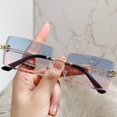 thumbnail image 1 of Gafas de sol cuadradas sin montura para mujer, lentes de sol de moda europea y americana, nuevo estilo Fivean unisex, 1 of 2